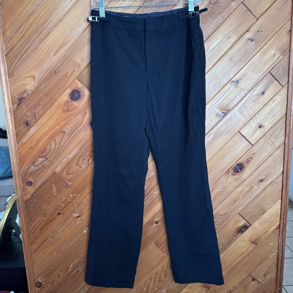 Vintage Gucci Black Pinstripe Trousers Size 42 - Picture 1 of 10